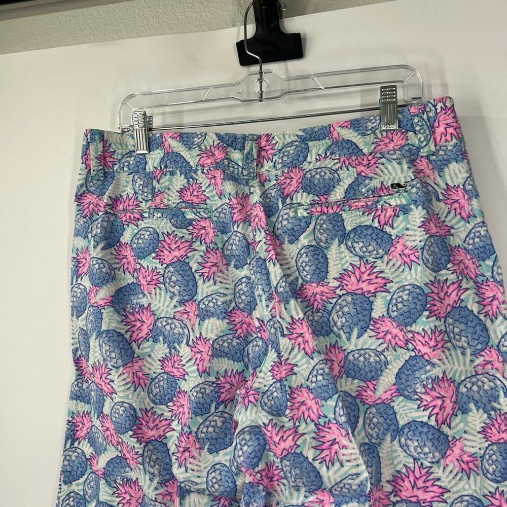 Vineyard Vines High Rise Pineapple Printed Cropped Pants Linen Blend - Picture 7 of 8